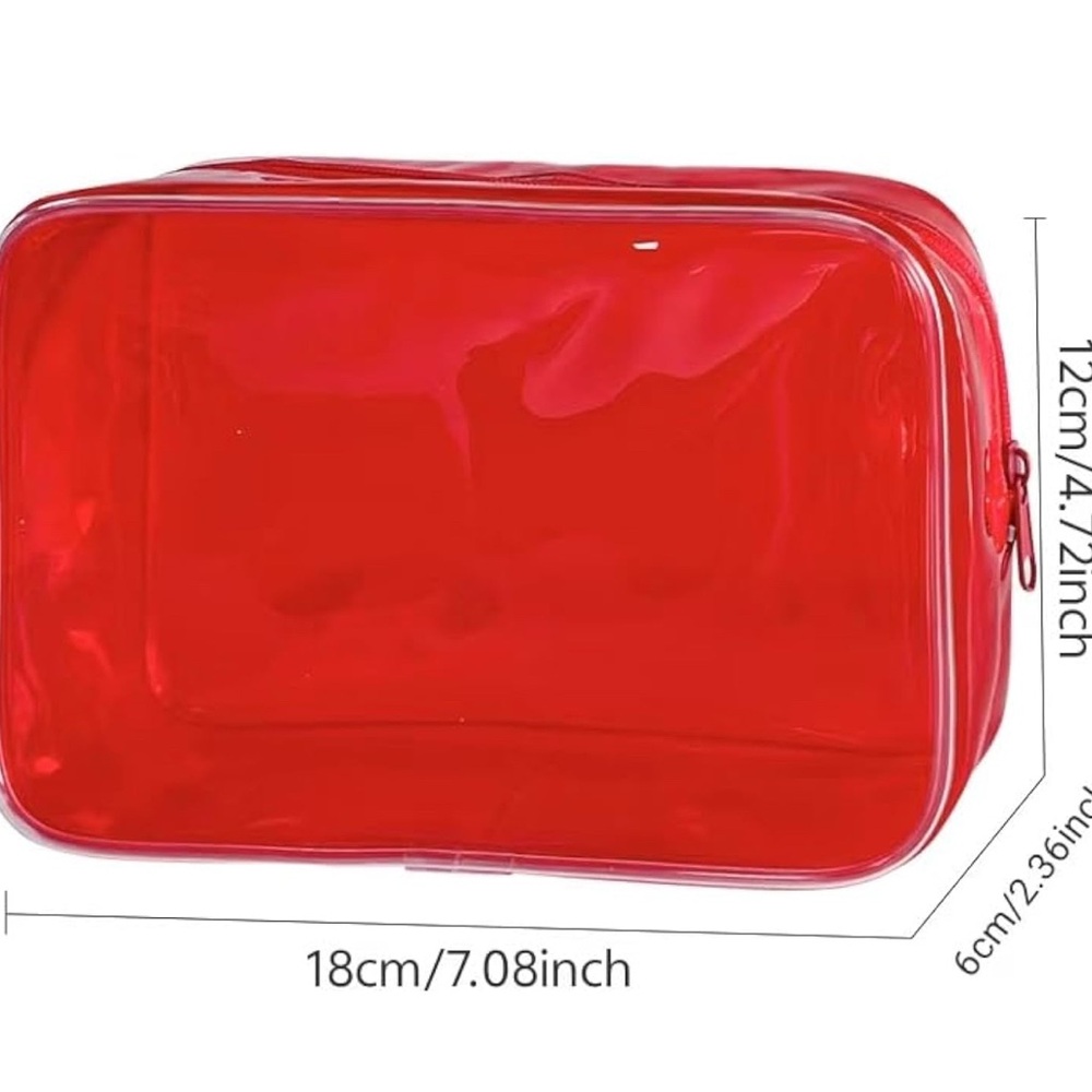 Red Clear Cosmetic Pouch